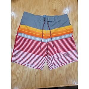 New Men's Striped E Board Shorts Size L (36-38) Swimtrunks